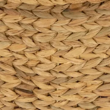 Large Wicker Storage Basket with Braided Handles Light Brown