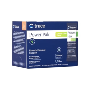 Trace Minerals | Power Pak Electrolyte Powder Packets | 1200 mg Vitamin C, Zinc, Magnesium | Boost I...