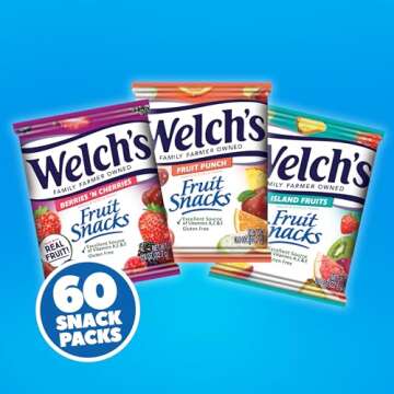 Welch's Gluten-Free Fruit Snacks, 60 Pack, Chewy & Tasty