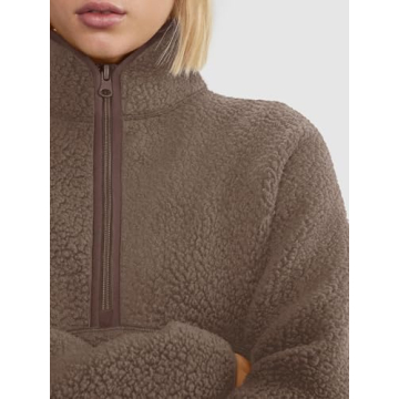 LASLULU Cozy Half Zip Fleece Women Jacket for Everyday Wear