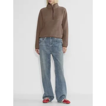 LASLULU Cozy Half Zip Fleece Women Jacket for Everyday Wear