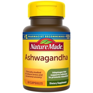 Nature Made Ashwagandha 125mg Capsules for Stress Relief