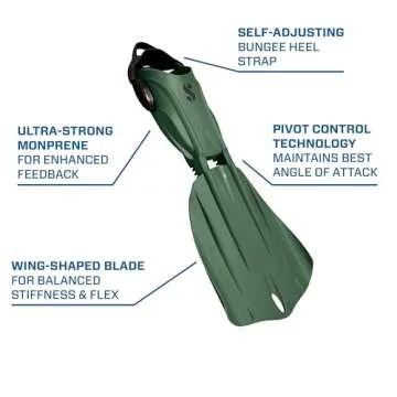 SCUBAPRO Seawing Nova Gorilla Open-Heel Diving Fins, XS, Army Green