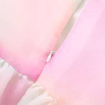 Women's Puff Sleeve Tulle Princess Dress Off Shoulder Square Neck Fairy Mini Dress Tie Dye Party Prom Evening Dresses (US, Alpha, XX-Large, Regular, Regular, Multicolor)