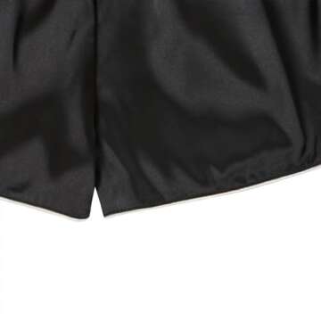 LYANER Women's Satin Silk Pajamas Short Sleeve Button Shirt with Shorts Set PJ Sleepwear Black Medium