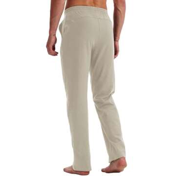 Willit Men's Cotton Yoga Sweatpants Athletic Pants Open Bottom Exercise Lounge Pants Loose Male Swea...