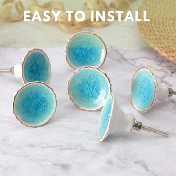 Alpha Living 12-Piece Handcrafted Ceramic Cabinet Knobs