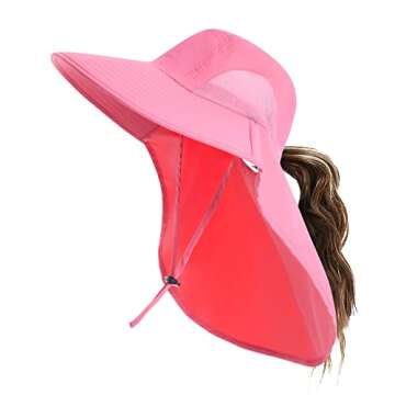 Outdoor Sun Hat for Men with 50+ UPF Protection Safari Cap Wide Brim Fishing Hat with Neck Flap, for...