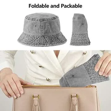 3 Pieces Denim Bucket Hat Unisex Sun Hat Wide Brim Fisherman Cap for Men Women Teens Outdoor (Black, Denim Blue, Gray)