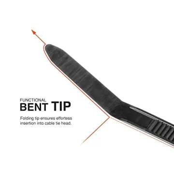 UV Resistant Black Cable Ties - 8 Inch, 100 Pack