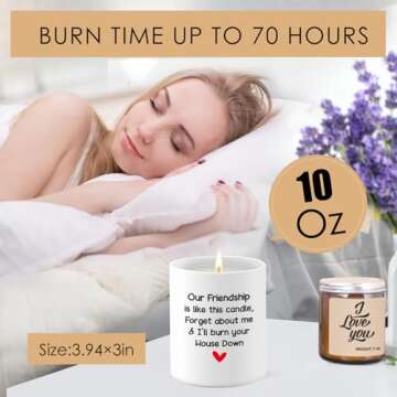 Friendship Gifts for Women, 10oz Valentine's Day Friendship Gifts for Best Friend, Funny Gifts Birthday for Coworker Friend, Farewell Going Away Gifts for Friends, Our Friendship Candle