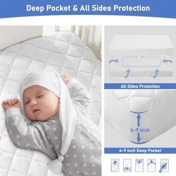 GRT Waterproof Crib Mattress Protector - Soft & Noiseless