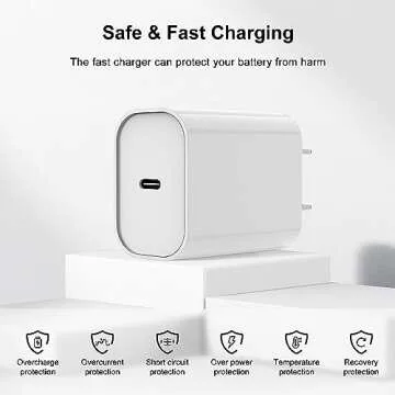 Fast Charger for iPhone Charger Fast Charging 6ft Lightning Cable,for iPhone 14 13 12 Pro Max Charger Fast Charging with 20w USB C Charger Block,Type C to Lightning Cord for iPhone 11 Pro Max/XS-White