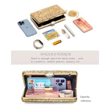 CARIEDO Women's Elegant Glitter Evening Clutch Purse