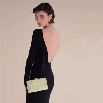 CARIEDO Women's Elegant Glitter Evening Clutch Purse