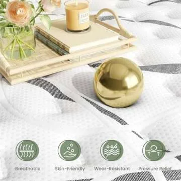 Naiveer King Mattress 10 Inch, Memory Foam Hybrid Mattress, King Size Mattress in A Box, Individuall...