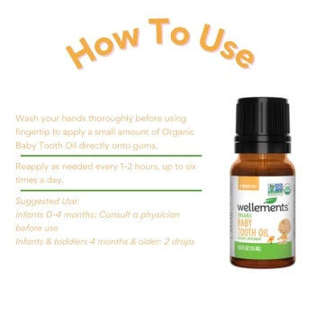 Wellements Organic Baby Tooth Oil Soothing Relief for Teething