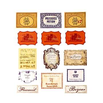 Conquest Journals Harry Potter Potions Labels Vinyl Stickers, Set of 50, Official Labels from The Wizarding World, Waterproof and UV Resistant, Great for All Your Gadgets, Potterfy All The Things
