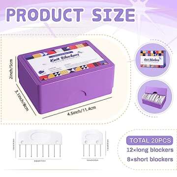 20Pcs Multifunctional Knit Blocking Pins Set for Easy Crafting