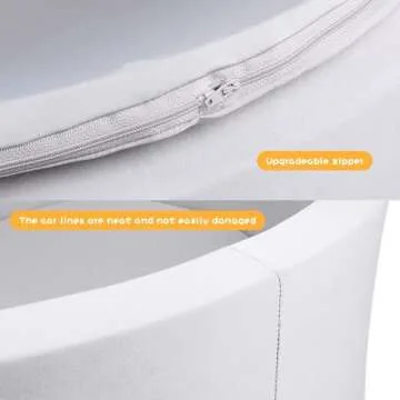 UHAPPYEE Soft Ball Pit for Toddler, 35" x 12" Foam Ball Pit with Removable Cover, Indoor Memory Sponge Round Ball Pit Without Balls - Light Grey