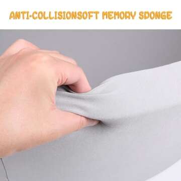 UHAPPYEE Soft Ball Pit for Toddler, 35" x 12" Foam Ball Pit with Removable Cover, Indoor Memory Sponge Round Ball Pit Without Balls - Light Grey