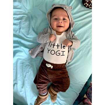 TREELANCE Yoga Onesie Baby. Organic Cotton White Yoga Baby Clothes. Yoga Onesie For Babies. Organic Cotton Baby Shower Yoga Gift. Little Yogi 3 Months.