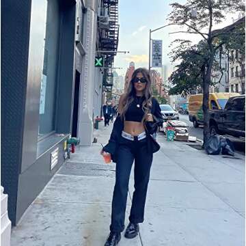 OQQ Women's 3 Piece Tank Tops Ribbed Seamless Yoga Shirts Workout Exercise Racerback Crop Tops Black Grey White