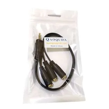 Qaoquda Stereo Audio Splitter Cable, 1FT Gold Plated 3.5mm TRRS Stereo Plug Male to 3 x 3.5mm Stereo Jack Female 1 Input 3 Output Audio Splitter Cable(1M/3F)