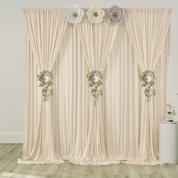 10ft x 10ft Wrinkle Free Beige Backdrop for Events