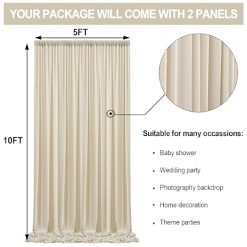 10ft x 10ft Wrinkle Free Beige Backdrop for Events