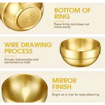 Lallisa Gold Mixing Bowls - Durable & Stylish Set