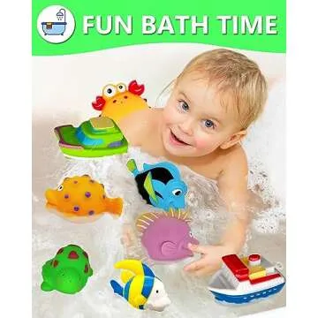 Bath Toys for Kids Ages 1-3 - Mold Free Bath Toy for Babies 6-12 Months - Toddler Pool Bathtub Water...
