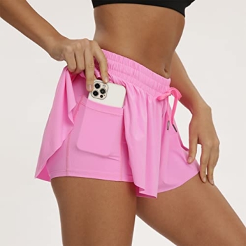 Toflowytour Flowy Athletic Shorts for Women - Hot Pink