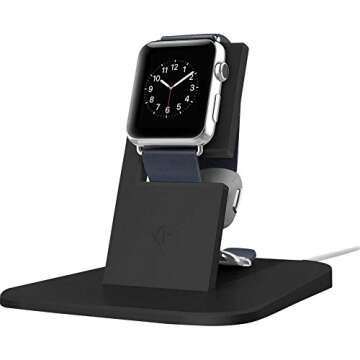 Twelve South HiRise stand for Apple Watch, black | Metal charging dock for Apple Watch