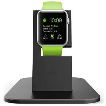 Twelve South HiRise stand for Apple Watch, black | Metal charging dock for Apple Watch