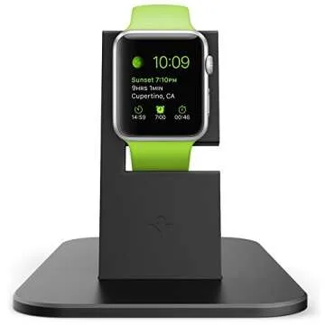 Twelve South HiRise stand for Apple Watch, black | Metal charging dock for Apple Watch