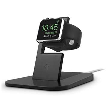 Twelve South HiRise stand for Apple Watch, black | Metal charging dock for Apple Watch