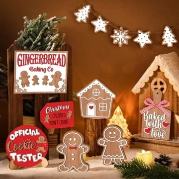 12PC Christmas Wooden Signs for Holiday Decor