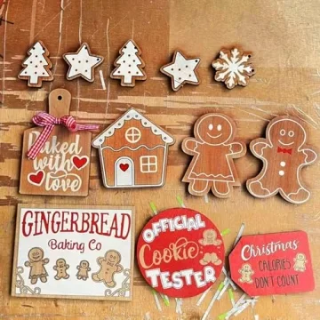 12PC Christmas Wooden Signs for Holiday Decor