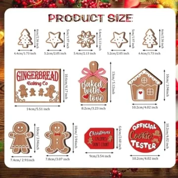 12PC Christmas Wooden Signs for Holiday Decor