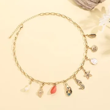 Rambling Rose 14K Charm Necklace - Beachy Elegance