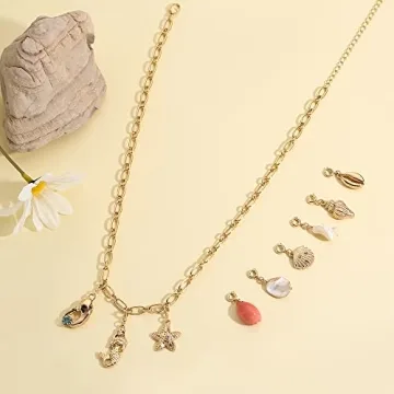 Rambling Rose 14K Charm Necklace - Beachy Elegance