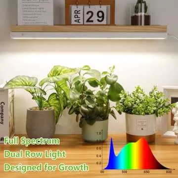 FOXGARDEN Dual-Row T5 Grow Lights for Indoor Plants, Full Spectrum LED Plant Growing Lamp, 2FT Grow Light Strip, Plug and Play, Separate Switch, 4-Pack