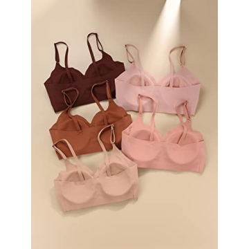 Verdusa Women's 5-Pack Padded Seamless Bralettes