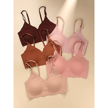 Verdusa Women's 5-Pack Padded Seamless Bralettes