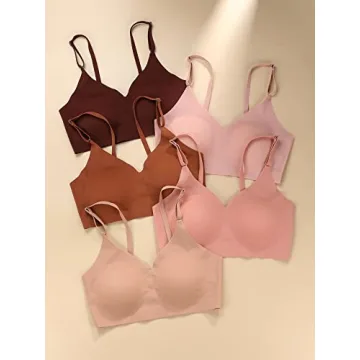 Verdusa Women's 5-Pack Padded Seamless Bralettes