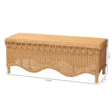 Stylish Bohemian Rattan Accent Bench for Every Space