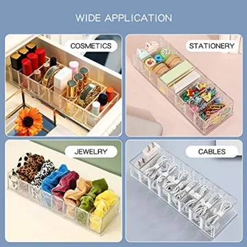 Yesesion Clear Cable Organizer Box with Wire Ties & Compartments