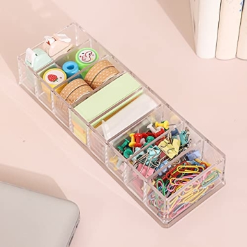 Yesesion Clear Cable Organizer Box with Wire Ties & Compartments