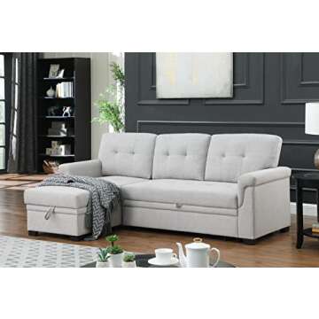 Lilola Home Lucca Sectional Sleeper Sofa with Storage